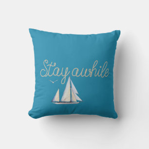 Stay Awhile Rope on Aqua Cushion