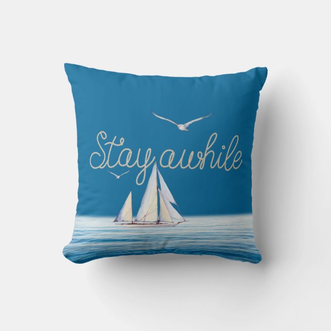 Stay Awhile Rope with Sailboat Cushion (Front)