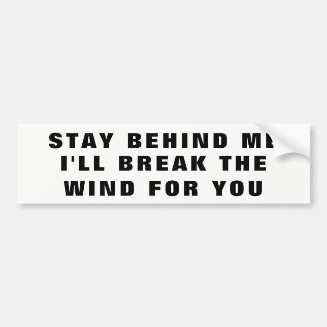 Stay Behind Me, I'll Break Wind For You Bumper Sticker (Front)
