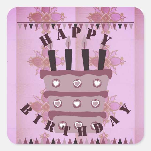 Stay Blessed May You Have Many More Happy Birthday Square Sticker (Front)