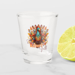 Stay Blessed Y'all with Colourful Turkey Shot Glass