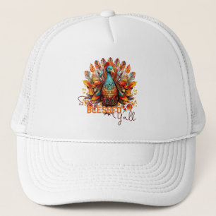 Stay Blessed Y'all with Colourful Turkey  Trucker Hat
