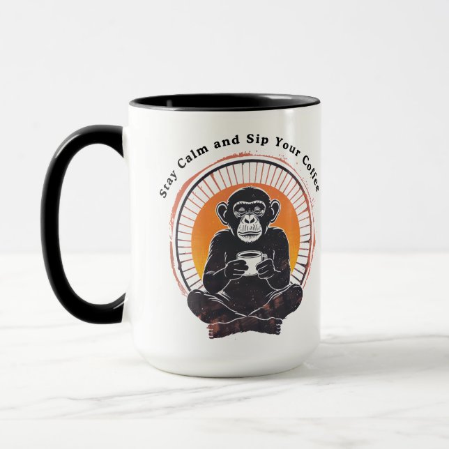 Stay Calm and Sip Your Coffee Design  Mug (Left)