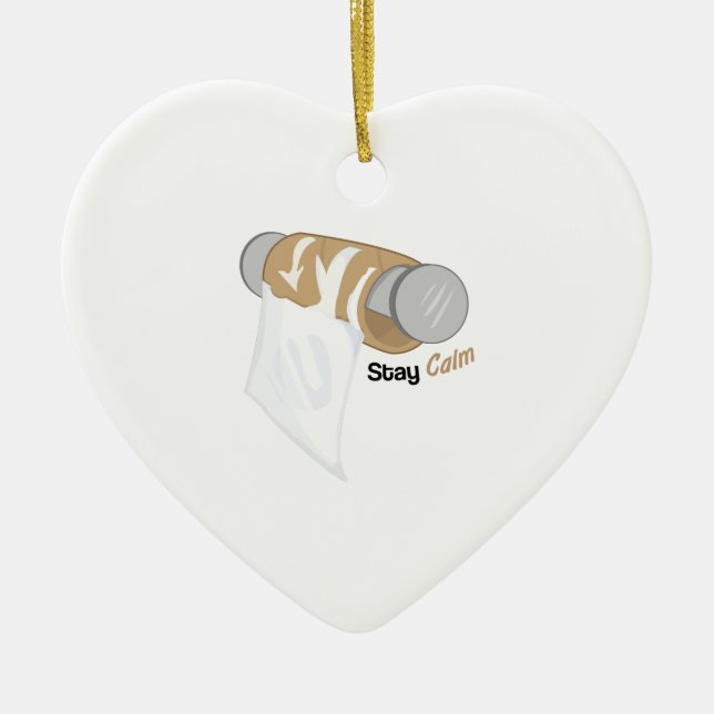 Stay Calm Ceramic Tree Decoration (Front)