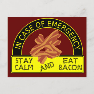 Stay Calm, Eat Bacon Recipe Card