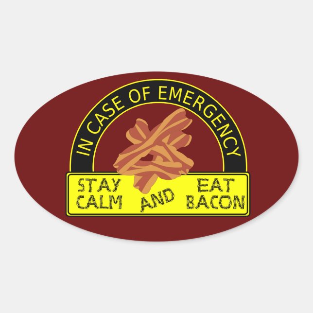 Stay Calm, Eat Bacon Sticker (Front)