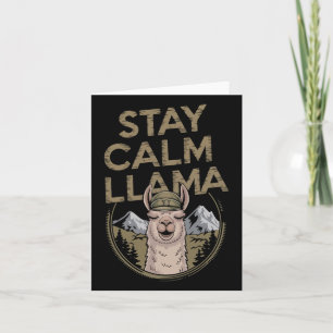 Stay Calm Llama Hiking With Alpaca Funny Card