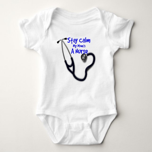 Stay calm my mum's a nurse baby bodysuit (Front)