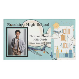 Stay Calm, Stay Focused, and Rise Above Themed Name Tag