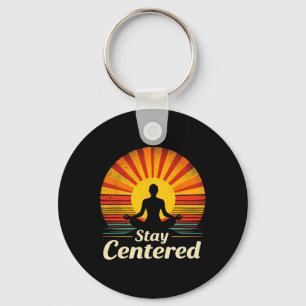Stay Centered Vintage Yoga Key Ring