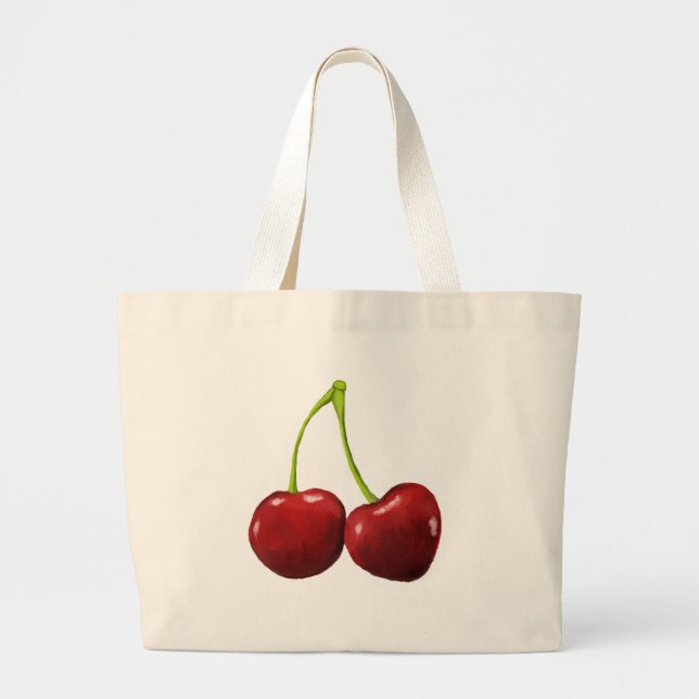 stay cherry large tote bag (Front)