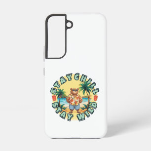 Stay Chill Stay Wild – Summer Beach Bear Design Samsung Galaxy Case