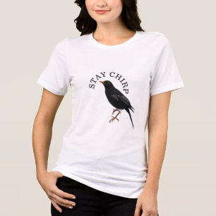 Stay Chirp Funny Bird Nerd Birdwatching Tri-Blend Shirt
