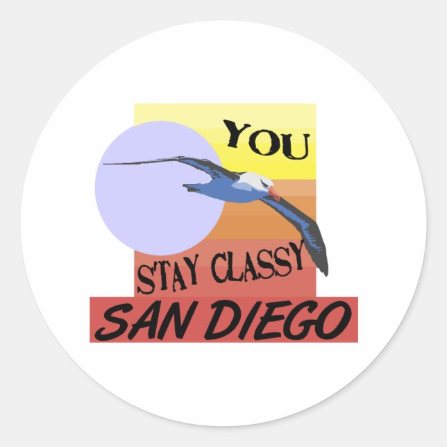 Stay Classy San Diego Classic Round Sticker (Front)