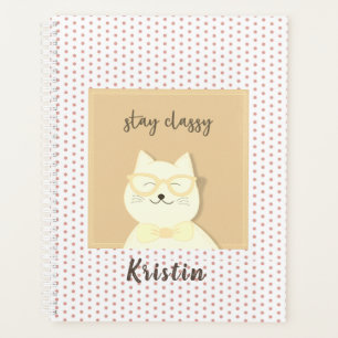 Stay Classy Smiling Cat Customisable Planner