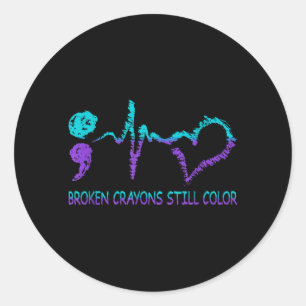Stay Colourful Prevention Mental Health Classic Round Sticker