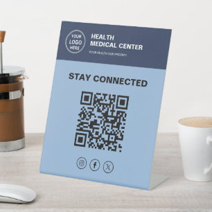 Stay Connected Medical Clinic Doctor Logo Pedestal Sign