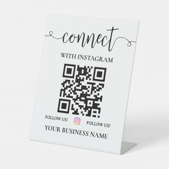 Stay Connected QR Code Sign | Instagram Follow  (Front)