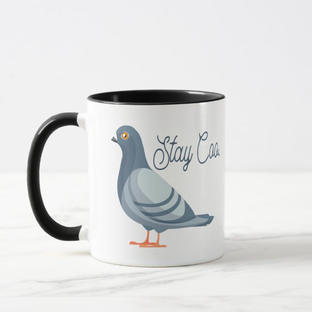 Stay Coo, Funny Pidgeon, Cute Bird Meme Mug (Left)