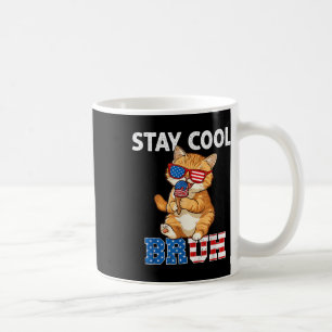 Stay Cool Cat Popsicle Lover American Flag 4th Of  Coffee Mug