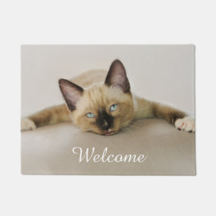 Stay Cool Chill Out Kitten, Personalised Welcome Doormat