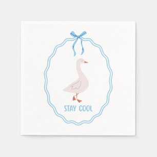 Stay Cool Cute Goose with Ribbon Frame Napkin
