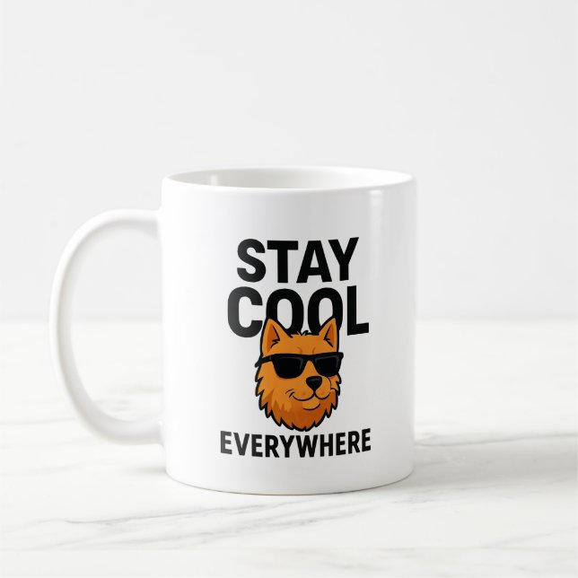 Stay Cool Everywhere Dog Coffee Mug (Left)