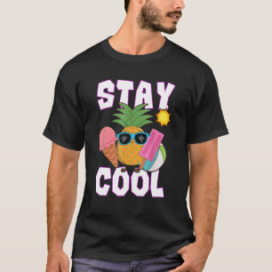 Stay Cool Funny Pineapple Hello Summer Popsicle Va T-Shirt