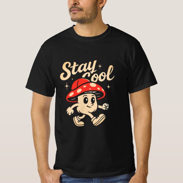 Stay cool funny text t-shirt design for men (Front)