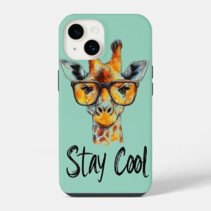 Stay Cool - Giraffe with Sunglasses Illustration iPhone 14 Case