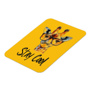 Stay Cool - Giraffe with Sunglasses Illustration Magnet