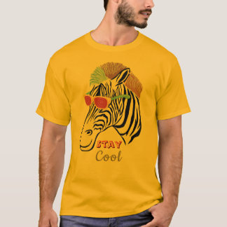 Stay Cool Men’s Graphic T-Shirt with Zebra image