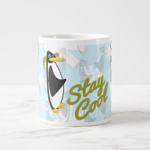 Stay Cool Penguin Pal Cute Bird Cartoon Motto Large Coffee Mug