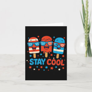 Stay Cool Popsicle Shirt Boys Men 4th July America Card