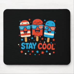 Stay Cool Popsicle Shirt Boys Men 4th July America Mouse Pad