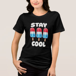 Stay Cool Retro Popsicle Summer 4th of July Ice Tri-Blend Shirt