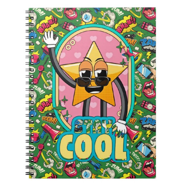 Stay Cool Retro Star Notebook (Front)
