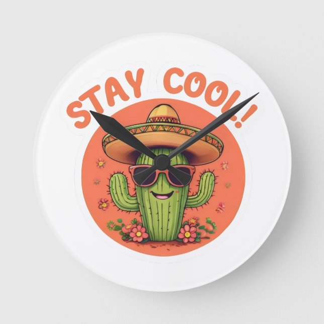 Stay cool. round clock (Front)
