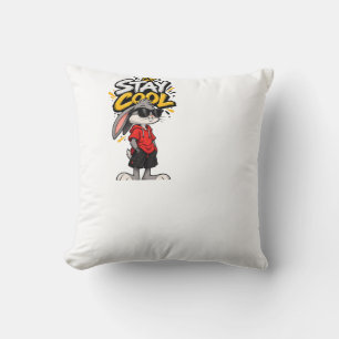 Stay Cool Street Style Rabbit Graphic – Funny Urba Cushion