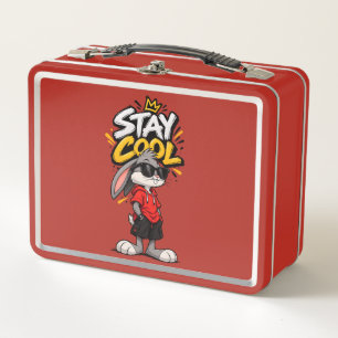 Stay Cool Street Style Rabbit Graphic – Funny Urba Metal Lunch Box