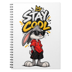 Stay Cool Street Style Rabbit Graphic – Funny Urba Notebook