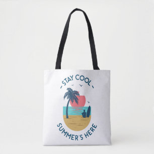 Stay Cool Summer’s Here Beach Sunset Tote Bag