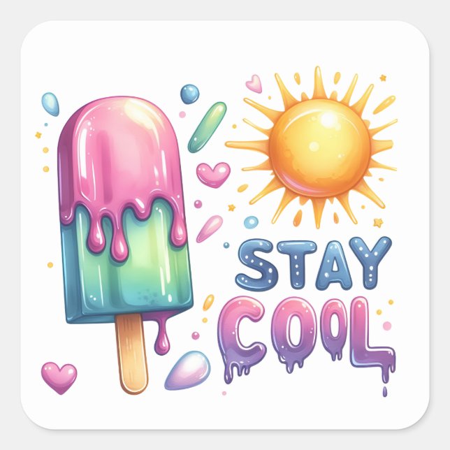 Stay Cool Summer  Stickers (Front)