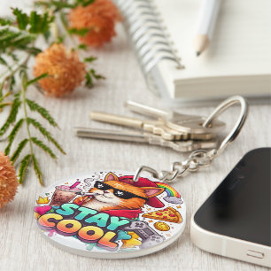 Stay Cool Vibes – Chill Cat Streetwear  Key Ring