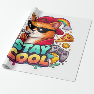 Stay Cool Vibes – Chill Cat Streetwear  Wrapping Paper