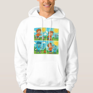 Stay Cool with AQUNY – Hydration Hero Soccer Comic Hoodie