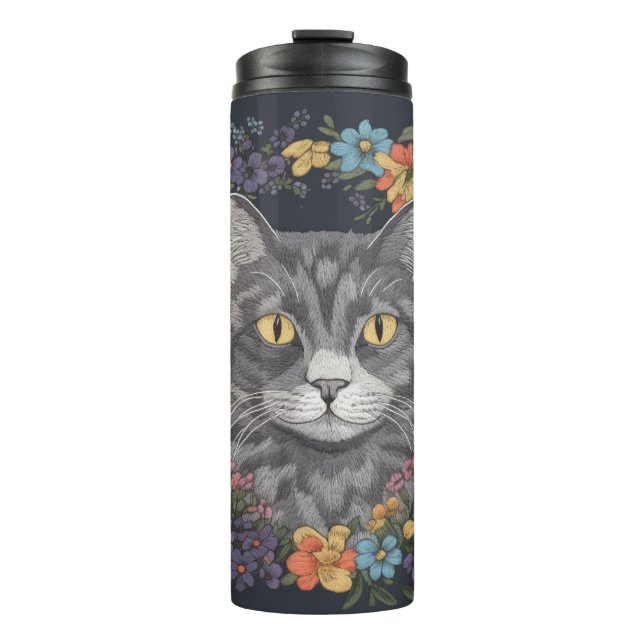 Stay Cosy and Cute with our Cat Thermal Tumbler (Front)
