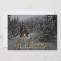 Stay Cosy And Warm Log Cabin in Snow Photo
