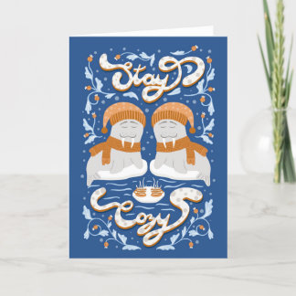 Stay Cosy Arctic Animal Christmas Walrus Holiday Card