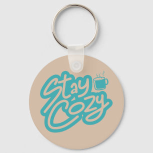 Stay Cosy Autumn Winter Quote Key Ring